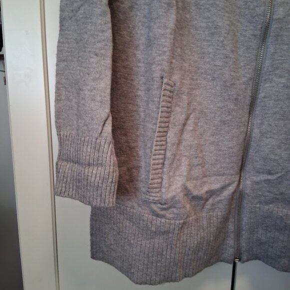 Cable & Gauge Heather Grey Full Zip Long Cardigan Sweater w/Pockets NWT Sz L - Picture 3 of 7